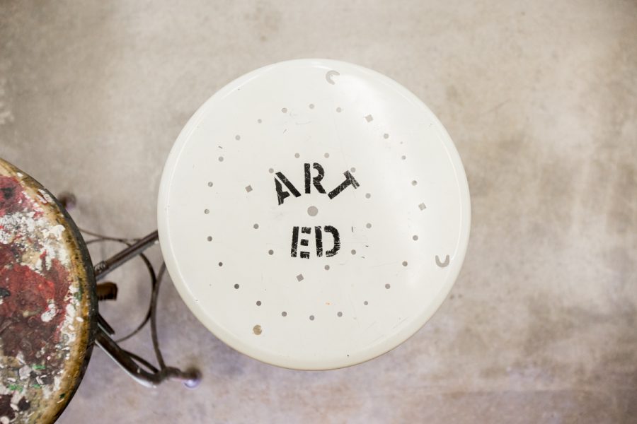 Art Education Department white stool